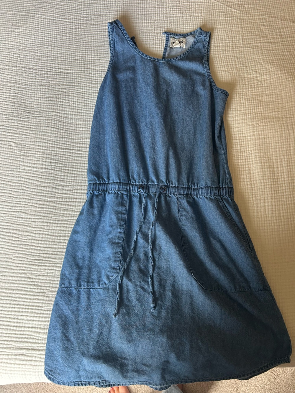 Cotton Blue Denim Dress - Casual Sleeveless